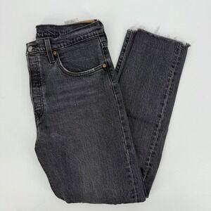 Levis 501 Womens Skinny‎ Jeans 31x30 Fits 34x29 Distressed Raw Hem High Rise